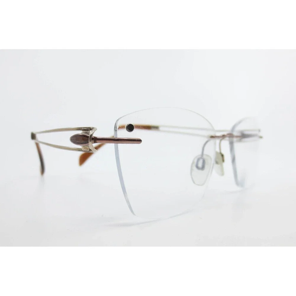 Line Art Charmant XL2117 BR Rimless Eyeglasses Bronze 52-17-135 Made in Japan